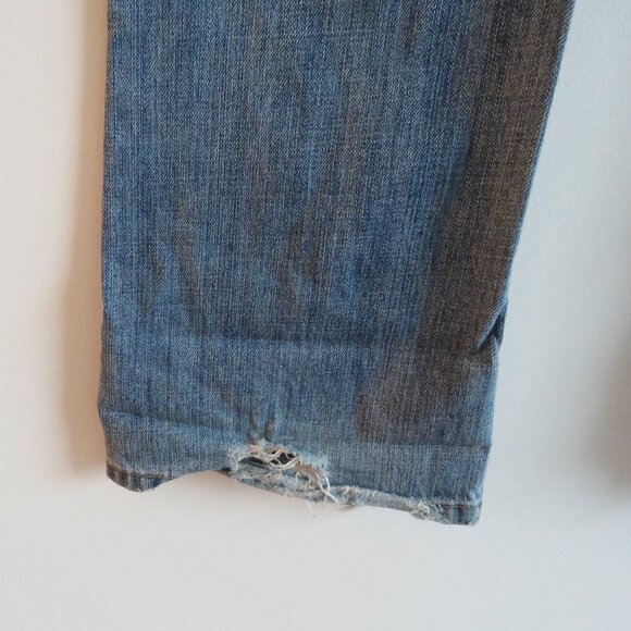 VINTAGE ABERCROMBIE & FITCH Y2K Low Rise Flap Pocket Distressed Jeans - Picture 12 of 16